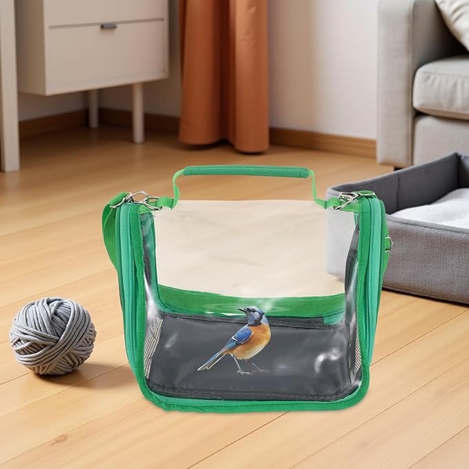 GALPADA Portable Parrot Carrier Bird Travel Cage Small Green Handheld Transport Bag for Outdoor Use Suitable for Parakeets Cockatiels and Small Birds