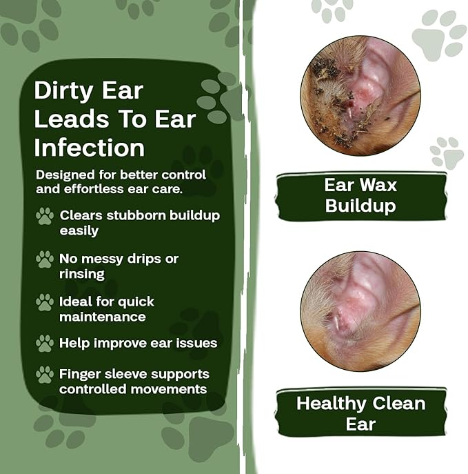 Dog Ear Wipes & Cat Ear Cleaner – Ear Wipes for Dogs, Cat Ear Wipes, Gentle Dog Ear Cleaning Wipes Remove Wax, Dirt & Odor, No-Rinse Ear Care (Coconut)