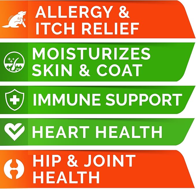 STRELLALAB Omega 3 for Dogs - (360Ct) Fish Oil Treats - Allergy & Itch Relief Skin & Coat Supplement - Dry Itchy Skin, Anti Shedding & Hot Spots Treatment - Pet Salmon Oil Chews - Chicken Flavor