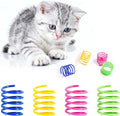 WRW 40 Pack Cat Springs Toy, Plastic Coil Spiral Springs for Indoor Cats, Interactive Cat Spring for Kittens Swatting, Biting, Hunting Kitten Toys（4 Colors）