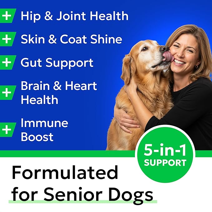 BARK&SPARK Dog Multivitamin Chews Glucosamine Chondroitin with Omega 3, Digestive Enzymes & Probiotics | Vitamins and Supplements for Dogs Pet Skin & Coat & Joint & Gut Health Support - 120ct