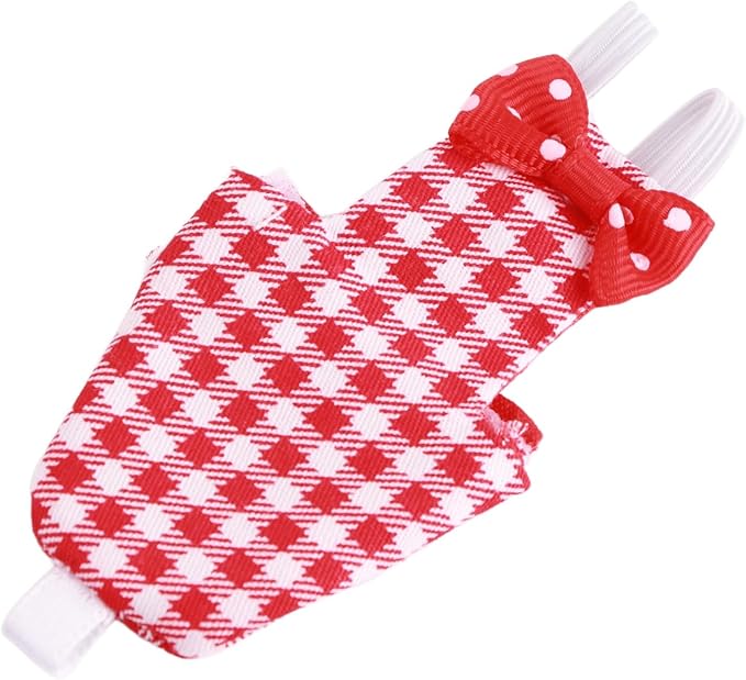 Bird Diaper Red Cotton Adjustable Parrots Pilot Suit for Macaw Budgies Safe Soft Comfortable for Parakeet 1x Bird Diaper (25.5cm Red Plaid)