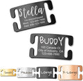 Anavia Slide On Silent Pet ID Tags, Personalized Engraved Multi-Color Plated Stainless Steel Cat Dog Name Tags, Glossy Customized Chew-Proof Quiet Dog Collar Tags (X-Large, Black)