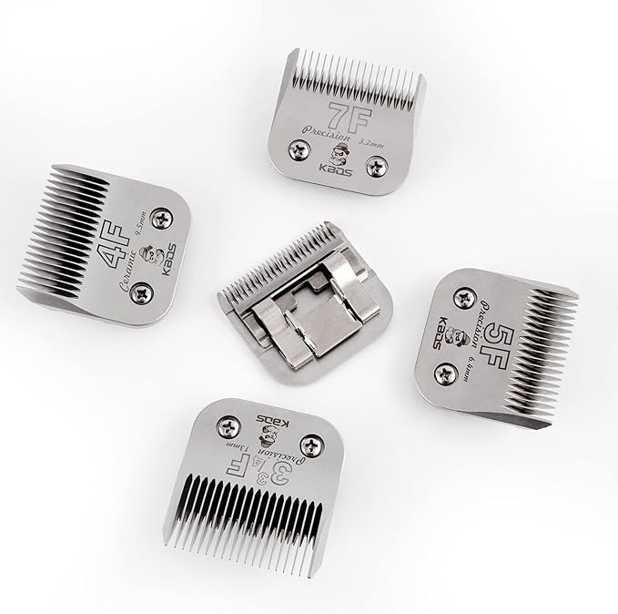 KBDS Detachable Pet Clipper Blades,Compatible with Most Andis,Oster,Wahl A5 Clippers,Made of Extra Durable German Steel, 1/2'' 13mm Inch Cut Length,3 3/4F Blade