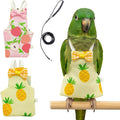 3 Pieces(Large) with Peach and Pineapple Patterns,Bird Diaper, Cotton Fabric, Waterproof Design, Easy to Clean, Comfortable Fit for Small Birds ﻿