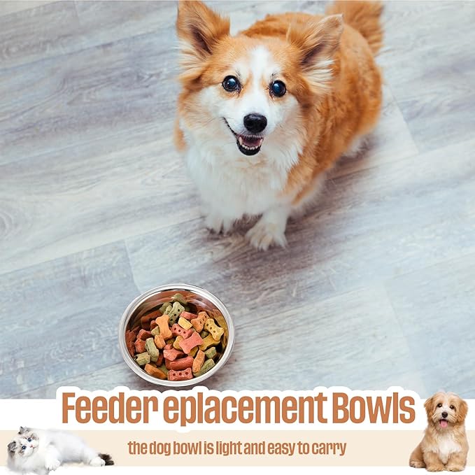 Zhehao 30 Pcs Stainless Steel Dog Bowls Bulk Metal Dog Food and Water Container Replacement Lightweight Pet Bowl for Cage Kennel and Crate(10 oz)