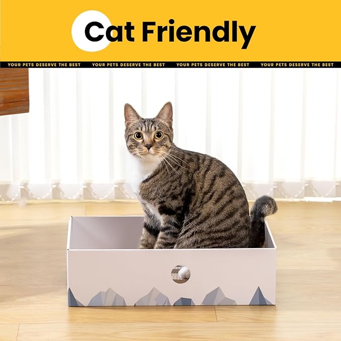 Conlun Cat Scratcher Box with 3-Layer Corrugated Pad, Heavy-Duty Double-Sided Cardboard Scratching Board & Bed, Checkered Design, for Cats, Large 2-Pack