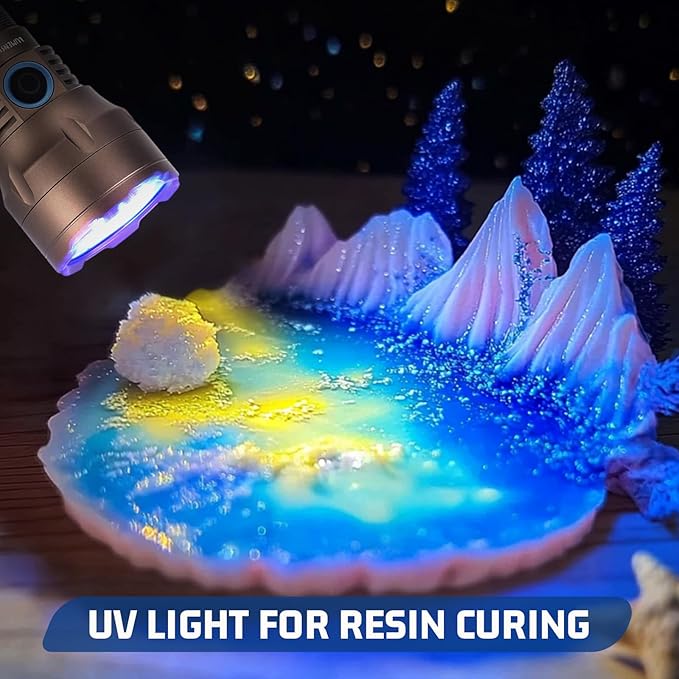 S3U UV Flashlight Blacklight, Rechargeable Powerful Handheld UV Light for Resin Curing, Pet Urine & Scorpion Detection, Rocks & Minerals Hunting (365NM)