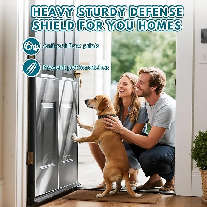 JKLMN Door Protector from Dog Scratching – No-Residue Pet Door Scratch Protector for Dogs & Cats, Transparent Dog Scratch Guard for Doors & Furniture, Scratch Guard for Doors
