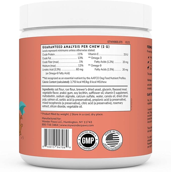WONDER PAWS Daily Multivitamin Chews Plus Skin + Coat Chews - for Dogs Immune Support, Digestive Health, Joint Support, Skin & Coat - Daily Multi 60 Chews - Skin + Coat 70 Chews