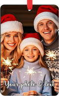 Personalized Family Christmas Ornaments with Photo - Custom Picture Text Ornaments for Christmas Tree 2026, Customized Wood Xmas Tree Decor for Couple, Mom, Dad, Friends, Loves