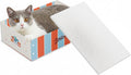 Cat Scratcher Box & Bed – Durable Grayboard Cat Lounge with White Wood-Pulp Scratch Pad, Easy Assembly & Dopamine Color Design for Indoor Cats