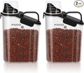 3-5LBS Airtight Pet Food Storage Containers PBA-free, With Large Nozzle/Measuring Cup/ 4 Press Buckle for Dogs, Cats, Birds, Chicken Lndoor and Outdoor Use -Black 2-pack