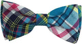 Huxley & Kent Pet Bow Tie for Dogs & Cats - Adjustable Hook & Loop Collar Accessory - Cute & Comfortable for Holidays & Celebrations - Blue Madras, Small