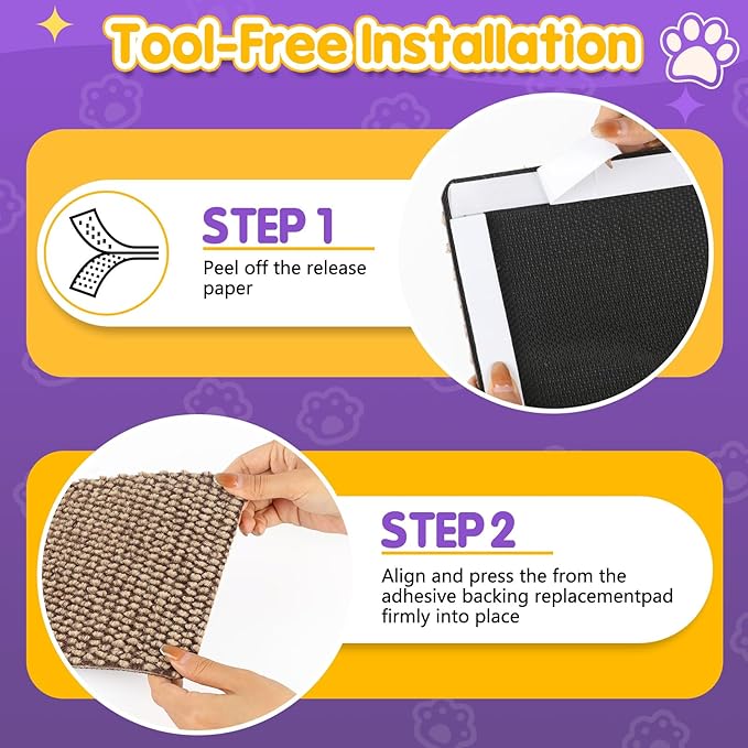 Wall Cat Scratcher for Indoor Cats,19.6x9.8”Corner Cat Scratcher,Cat Scratch Pad Furniture Protector for Door & Wall,Couch, Durable Cat Scratching Board Easy Mount (Deep Brown, 19.6”x9.8”)