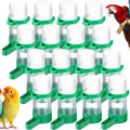 Threehoney 16 Pcs Automatic Bird Water Dispenser Bulk Plastic Bird Water Feeder Drinker Waterer for Pet Parrots Cage Parakeets Cockatiel Budgie Pigeon Quail Lovebirds Watering Supplies Drinking Bottle