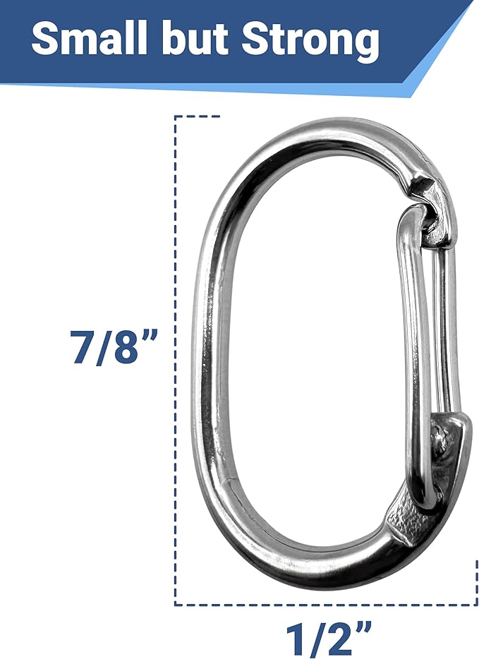 GoTags Pet ID Dog Tag Clip, Strong Durable Dog and Cat Tag Connector, Quick Clip to Pet Collars, Easy Upgrade for Split Ring, Mini Carabiner Made of Stainless Steel, Pack of 1