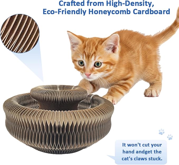 2Pcs Upgraded Kitty Kurlz Cat Toy, Enhanced Magnet Kitty Curls Cat Scratcher, Multi-Shape Kitty Kurls Cat Scratcher with Play Balls, Twisty Paws Cat Toy for Indoor Cats