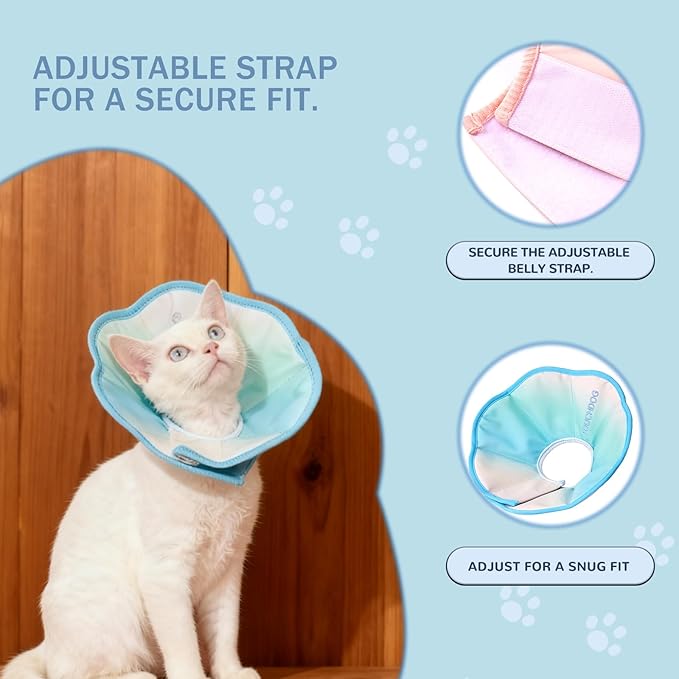 Touchdog Soft Cat Cone Collar, Waterproof Recovery Collar for Cats After Surgery, Lightweight Elizabethan Collar for Kittens, Small to Large
