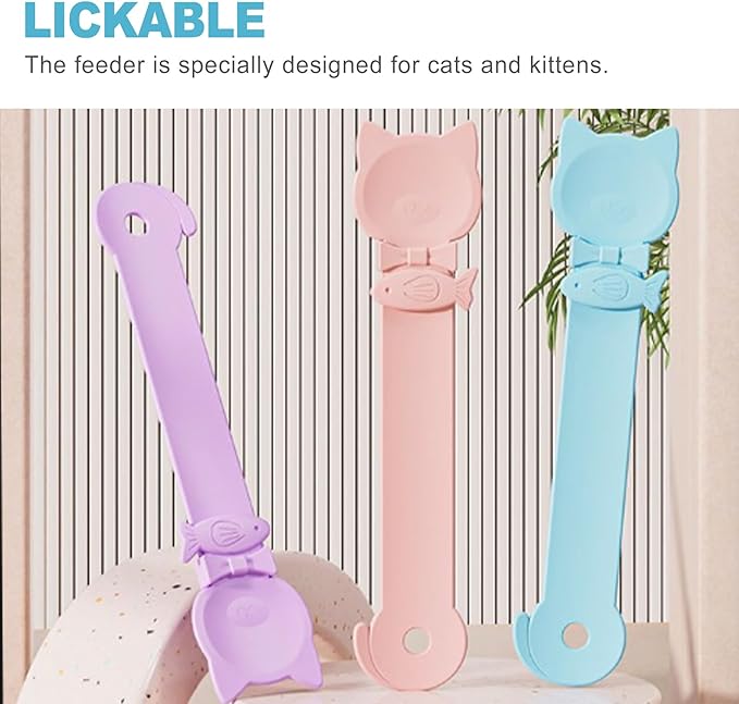 CoguZed 3 Pack Cat Treat Strip Feeder – Squeeze-Activated Multi-Function Tool for Churu, Wet Food & Lickable Treats Durable Plastic for Cats with Dental Issues