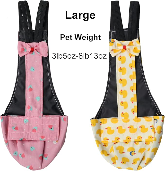 BestParts 2pcs Adjustable Diaper Waterproof Reusable Diapers, Cloth Diaper Wearable Poultry for Farm Pet Goose, Duck, Chicken, Button Adjustable Version (Pink + Yellow, L(3.31-8.82pounds), 1, Count)