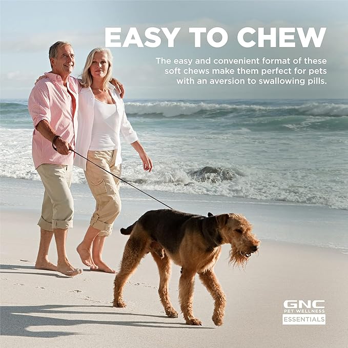 GNC Pets Essentials Dog Probiotic Soft Chews for Digestive Support, Bacon Flavor Daily Supplement with Prebiotics, Probiotics and Enzymes for Puppies and Adult Dogs in Reusable Jar, 60 Count - 3 Pack