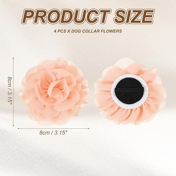 Dog Collar Flowers, Pet Flower Charms Soft Chiffon Cat Collar Bow Tie Floral Grooming Supplies, Intended for Dog