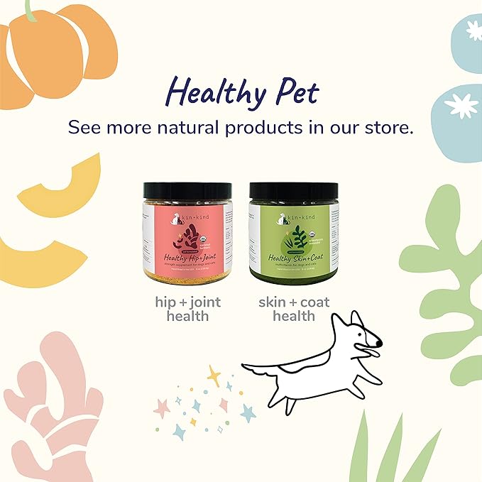 kin+kind Probiotics for Dogs - Digestive Health Support with Prebiotics & Fiber Powder - Cat and Dog Vitamins and Supplements for Gut Health, Healthy Poops & Immune Support - Made in USA - 8 oz