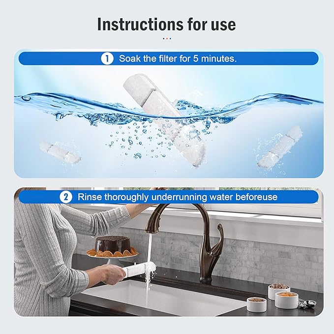 8 Packs Replacement Filters for DownyPaws Battery Operated Cat Water Fountain DPWFP6, 4 Months Set of Replacement Filters for DownyPaws 84oz/2.5L Fursink Wireless Pet Water Fountain