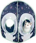 Kitty City Galactic Pop-Up Cat Play House, Collapsible Indoor Cat Hideout with Peekaboo Openings, Lightweight Foldable Cat Cube for Play & Lounging