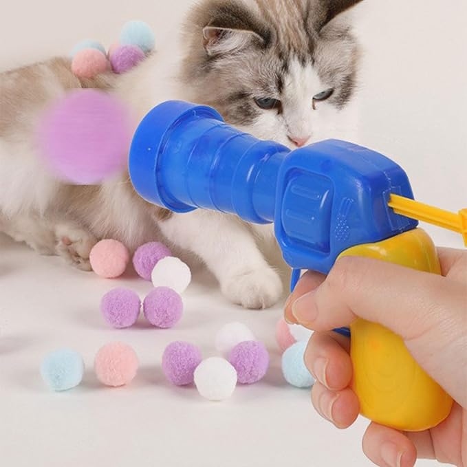 Set of 100 Quiet Toy for Cat Training Pompoms Pet Exercising Supplies Colorful Pompoms Chasing Noiseless Cat Pompoms