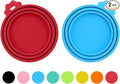 2 Pack Pet Food Cans Lids, Silicone Food Can Covers for Dog and Cat, BPA Free/Food Safe/Universal, One Fit Most Standard Size Food Can Top Red/Blue