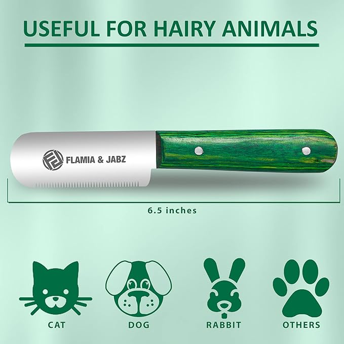 FJ Professional Stripping Knife, Right handed, 3 inch blade (Stainless Steel) (Fine, Green)