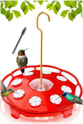 eWonLife Bee Proof 8-Port Hummingbird Feeder for Outdoors, 16oz Leak Proof Saucer Humming Bird Feeder with Integrated Ant Moat Brush, Easy Clean & Refill, Hanging Garden Yard Décor