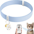 Cat Collar with QR Code Name Tag, Stretch Elastic Quick Release, Cat ID Tag Personalized, Ultra-Durable, Non Breakaway Lightweight Kitten Collar Fits Most Girl Boy Small Large Cats (Blue)