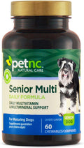 Petnc Senior Multi Chewables (60 Count), Daily Dog Multivitamin & Multimineral Support, Includes Zinc, Magnesium, Iron & More, Supports Overall Health, For Mature Dogs, Liver Flavor