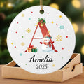 Name Ornaments for Christmas Tree, Custom Initial Monogram Snowman Ceramic Ornament for Kids Boys Girls, Monogrammed Christmas Ornaments 2026