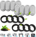 8 Packs Cat Water Fountain Filters Applicable for Stainless Steel pet Water Dispenser PLWF003/2L/67oz & PLWF006/3.2L/108oz，,Dog Wate Fountain (8 Filters&8 Sponges)