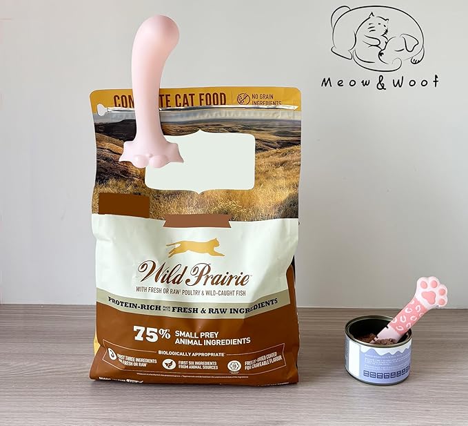 Multifunctional Pet Food Scoop and Spatula Set Pet Dry Food Scooper + Cat Wet Can Spoon Mesuring Cup with Sealing Clip for Containers for Dogs Cats Birds and Rabbits Feeding Diswhasher Safe- Pink