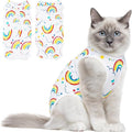 Coppthinktu Cat Recovery Suit Female Cats Onesie for Cats, Breathable Cat Surgery Suit for Surgical Abdominal Wounds Skin Diseases, Cute Kitten Spay Recovery Suit E-Collar Alternative Anti Licking