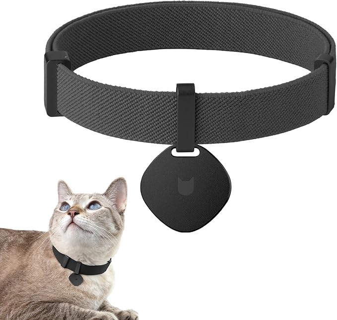 Engraved Pet ID Tag - Personalized Name Tag Engraved Cat Collar Charms, Aluminum Alloy Customized Cat Name Tag for Kitten Small Large Cats (Midnight Black-Star)