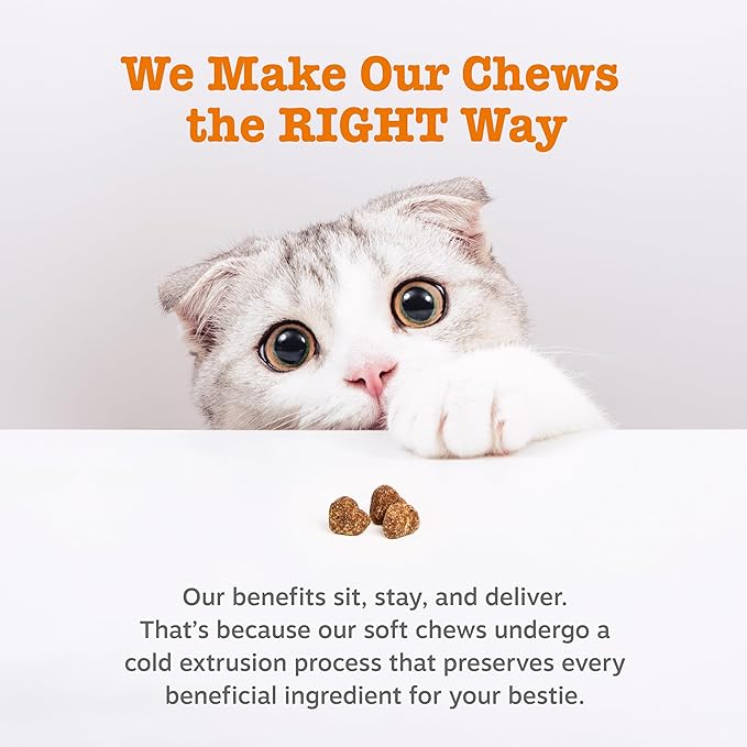 Zesty Paws Calming Chews for Cats - Composure & Relaxation for Everyday Stress & Separation - with Ashwagandha, Organic Chamomile, L-Theanine & L-Tryptophan – Bacon - 60 Count - Cat