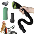 Pet Vacuum Grooming Comb Brush Hair Remover Shedding Deshedding Attachment Tool Kit for Dogs and Cats (black)