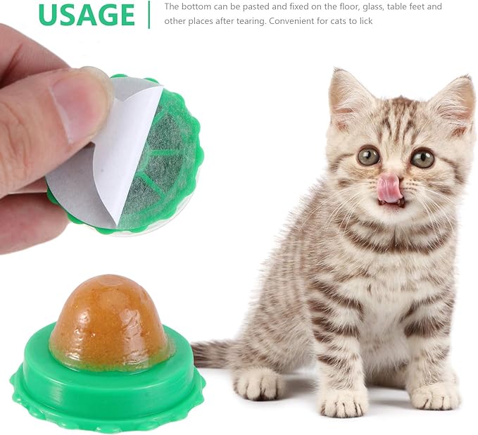DOITOOL 9 Pcs Cat Catnip Balls Cat Nip Balls Wall, Kitty Teeth Cleaning Lickable Treats Stick to Wall, Pet Kitten Licking Candy Chew Toys