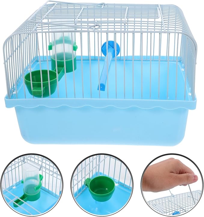 Toddmomy Portable Bird Cage for Travel with Perch Food Box and Water Dispenser Small Bird Carrier for Parrots Lovebirds 9.3X6.6X9.3 Inches