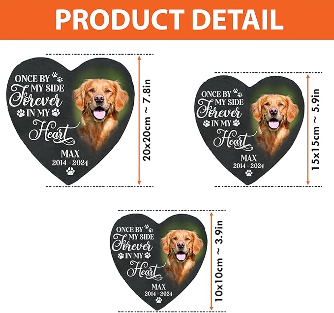 Personalized Dog Memorial Gifts for Loss of Dog, Custom Photo Pet Stone, Personalized Memorial Gifts for Pet Loss, Gift for Cat Lovers, Stones for Dogs, Cemetery Decorations for Grave Q6