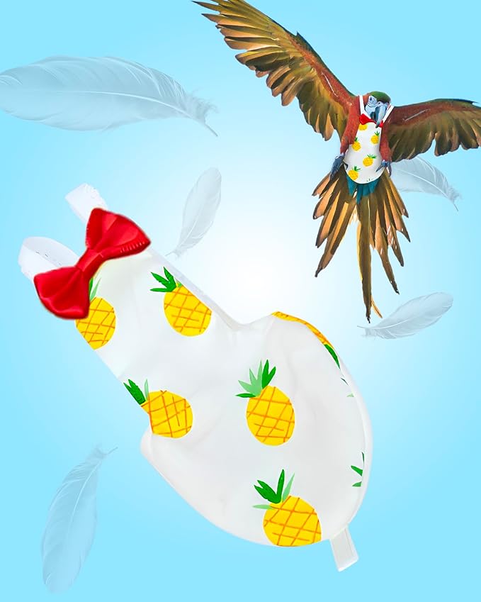 UKJENT Bird Diaper Protective Parrot Nappy 2 Pack, Reusable Outdoor Flight Suit with Waterproof Inner Layer, Machine Washable Cute Urine Wet Suit for Cockatiel Parakeet Lory(S)