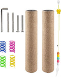 BNOSDM 2 Pcs 15”x2.75” M8 Cat Tree Scratching Post Replacement Parts for Indoor Cats Tower Rope Scratch Poles Refill Sisal Part for Refurbishment Hemp Grey