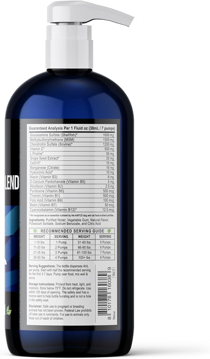 Best Paw Nutrition - Bacon Flavor Liquid Glucosamine for Dogs & Cats - Joint Supplement for Hip & Joint Pain Relief Pets Love - 32oz