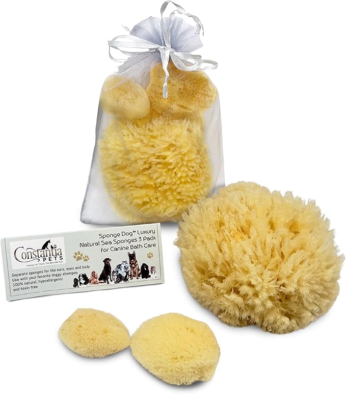 Sea Sponges for Dogs - Luxury Canine Bath Care, for Pet Grooming, Soft & Gentle Pampering